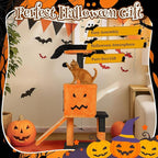 Outvita Halloween Cat Tree, 40" Cat Tower Cat Tree for Indoor Cats with Spacious Cat Condo, Sisal Scratching Posts, Hanging Toys, Orange & Black