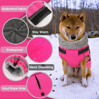 PETDSH Dog Coat Small, Built-in Harness Dog Jacket with Warm Fleece Lining, Waterproof Reflective Dogs Winter Coat, Pet Coats with Pocket and Trash Bags (Pink, Small)
