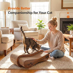 Cat Scratcher 2 in 1 Scratchers for Indoor Cats Scratching Board Cardboard, Horizontal Corrugated Scratch Pad for Cats as Beds & Furniture Reversible Sofa Scratch (2 Pack)