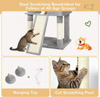 Globlazer Sturdy Cat Tree, 69-inch Large Cat Tower for Indoor Adult Cats 20 lbs Heavy Duty Cat Tree for Big Cats with Large Platform, 6 Scratching Post,Sisal Scratching Board, S69B, Light Gray