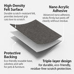 Couch Cat Scratch Protector 78.7"x15.8" – Adhesive Cat Scratch Pad, Cuttable Furniture Protector for Sofa Arms, Sides, Chair Backs & Bed Edges,Brown