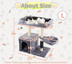 28.3" Small Cat Tree Tower,Cat Scratching Post for Indoor Cats,Featuring with Cat Cave & Cozy Perch,Cat Self Groomer and Interactive Dangling Ball Great for Kittens/Cats (Light Gray, Large)