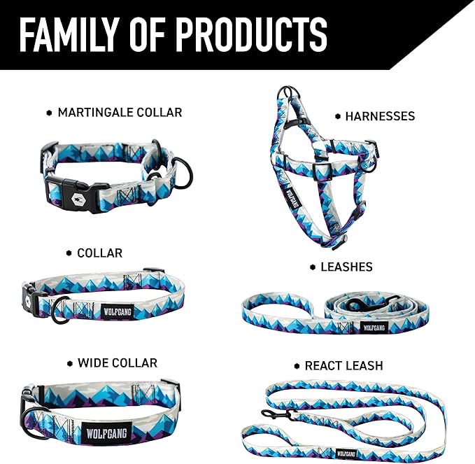 Wolfgang Heavy Duty, Adjustable Dog Collar with Quick Release Nylon Buckle for Walking & Training, RockyPeaks Print, Large