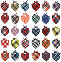 Segarty Dog Bandanas, 30 Pack 22.8"x15.7" Pet Scarf Triangle Plaid Bibs Accessories Bulk for Medium Small Dogs Cats Large Puppy Dogs, Washable Adjustable Reversible Boy Pets Birthday Kerchief