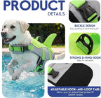ASENKU Dog Life Jacket - Pet Safety Vest for Swimming & Boating, Shark Life Jacket with Floatation, Dog Lifesavers Swimsuits for Small Medium Large Dogs (Green, XS)