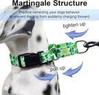 St.Patrick's Day Reflective Martingale Collar for Dogs with Quick Release Buckle Spring Clover Holiday Dog Collars (Shamrock, Large)