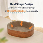 MeowHaus Cat Scratcher Nest, Oval Design for Cats, Corrugated Paper, Indoor Sleeping Bed, 1.32 lbs
