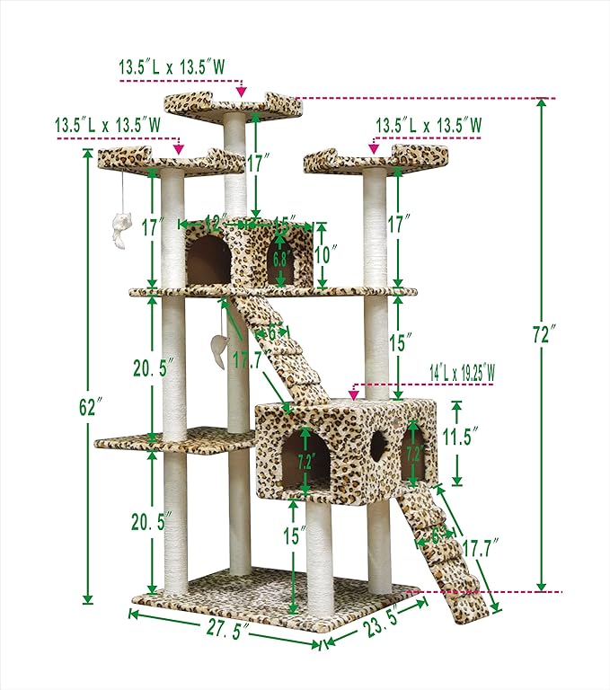 Go Pet Club Cat Tree Leopard Print