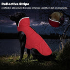 Dog Winter Coat, Waterproof Dog Jacket with Leash Hole, Reflective Adjustable Pet Snow Vest, Warm Fleece Sweater for Small Medium Large Dogs - Red, M