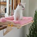 Cat Window Perch, Adjustable for Standard Window Sills Up to 7" Deep with Gap/Slot, Sturdy Wooden Cat Window Hammock Holds Up to 45 lbs, Washable Sherpa Cushion Window Seat for Large Indoor Cats
