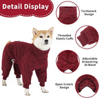 Dog Winter Coat Soft Pullover Pajamas, Warm Dog Cold Weather Coats Fleece Coat, Cozy Winter Jacket Windproof Fullbody Jumpsuit Onesie Fleece Sweater Clothes Apparel for Dogs