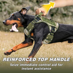 WINGOIN Tactical Dog Harness for Large Dogs, Heavy Duty No Pull Dog Harness with Handle, Adjustable Reflective Military K9 Big Pet Vest for Husky, Doberman, Walking, Hunting, Green Camo (XL)