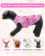 PET SHOW 4 Pack Paw Bone Printed Dog Clothes Shirts Soft Dog Vest Lightweight Sleeveless Cats Doggies T-Shirts Puppies Tank Top Tee Cat Clothes for Small Medium Dogs White Black Pink Blue L