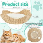 3 Set 18" Cat Tree Tower Replacement Parts Add ons Accessories Set Wicker Basket Beds Rattan Cat Tree Handwoven Rope Nest Bowl Screws Bottom Plate with Furry Balls and Soft Cushion
