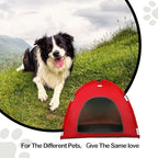 Red, Large Cat & Dog Waterproof Tent House - Washable Indoor/Outdoor Bed, Cave Nest for Small Pets