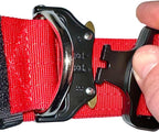 Tactical Dog Collar 2 Inch Wide Thick Heavy Duty Military Style with Metal Buckle, Adjustable for Medium - Large Breeds, Durable K9 Training Gear with Patch Area, USA Flag Patch, Strong and Secure Fit