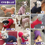 cyeollo Dog Pajamas Medium, Stretchable Fleece Pet Onesie Coat for Small Dogs Pjs Warm Doggie Jumpsuit Soft Cold Weather Dog Clothes Outfits, Light Blue M