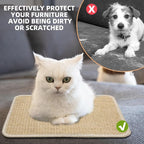 2 Pieces Rabbit Scratcher Mat, Natural Sisal Cat Bunny Rabbit Scratching Pad, Rabbit Animal Scratch Pad Rug for Indoor Horizontal Cat Floor Scratching Mats Rug, Furniture Protector (Beige)