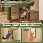 PETSITE 59 inch Cactus Cat Tree Tower, Multi-Level Cat Tower with Sisal Scratching Posts, Board and Rope, Cat Condo, Capsule Bed, Hanging Ball and Self Groomer, Cute Cat Tree for Indoor Cats