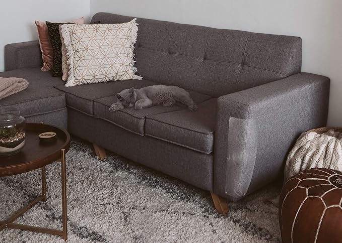 LAMINET Deluxe Cat Scratch Shields - Protect Your Furniture with Our Heavy Duty Flexible Plastic Shields - Set of 4 - 21" L x 5.5" W
