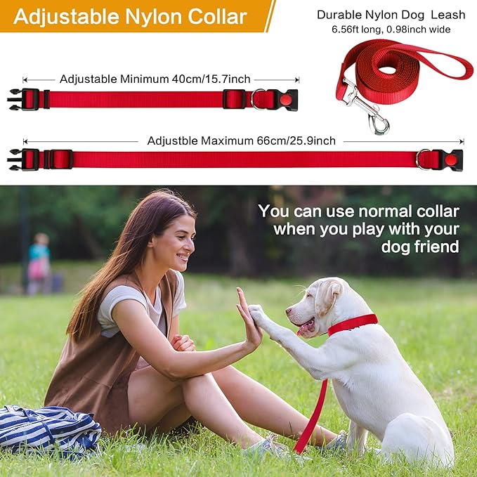Prong Training Collar with Comfort Tips and Quick Release - Dog Choke Pinch Collar with Nylon Cover - Classic Collar and Leash for Small to Large Dogs