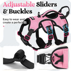 rabbitgoo Escape Proof Dog Harness Small Sized Dog, Soft Padded Full Body Pet Harness, Reflective Adjustable Vest with Lift Handle and Leash Clip for Walking Hiking Training, Light Pink, S