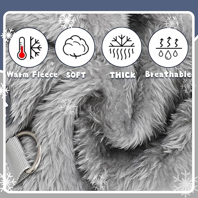 Fleece Dog Pajamas Winter Warm Dog Sweater for Small Dogs Thermal Soft Puppy Pjs Coat Stretchy Jumpsuit Doggie Pet Clothes Outfits Cat Apparel (Grey, X-Small)