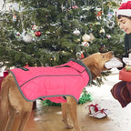 Fragralley Dog Coat Large, Waterproof Dog Jacket with Warm Fleece Lining, Adjustable Reflective Dogs Winter Coat, Turtleneck Pet Coats for Cold Weather (Pink XXL)