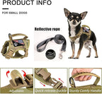 Tactical Dog Harness Tactical Puppy Vest with Rubber Handle K9 Military Adjustable Pet Vest Harness for Outdoor Training XS Dog Harness (Camouflage Harness with Leash)