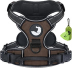 Joytale No Pull Dog Harness for Small Dogs, Reflective Pet Vest with Front Clip, Adjustable Soft Padded Harnesses with Easy Control Handle for Training and Walking, Brown, S