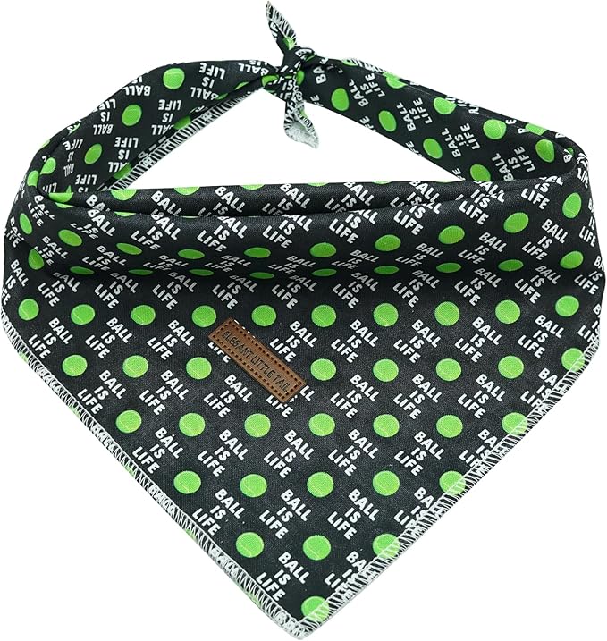 Elegant little tail Dog Bandana, Summer Cotton Dog Bandana Ball Adjustable Dog Scarf Handkerchief Boy Dog Bibs Scarf for Square Dog Kerchief for Small Large Dogs