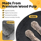Cat Scratcher Cardboard Bed - Happy&Polly Round Cat Scratching Pad for Indoor Cats Double-Sided Usable Corrugated Cat Beds Furniture Protector Scratch Deterrent - Black