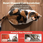 Selly's Den Bowl Shaped Round Cardboard Cat Scratcher with Catnip, for Lounging and Scratching, 16 inches