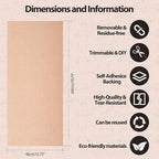 78.7"x15.8" Sticky Scratch Wall Mat, Cat Carpet Scratcher, DIY Pet Climb Covered Pads for Furniture or Wall (Beige)