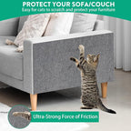 Trimmable Cat Scratcher Mat 2PCS, 78.7"x15.8" Self-Adhesive Scratching Carpet Pad Replacement for Cat Tree Shelves, Steps and Posts, DIY Scratch Couch Furniture Protector