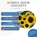 Screen Door Magnets Double Sided – Keep People, Kids, and Dogs from Running into a Screen Door. Saver - Robbins Aria Beautiful Sunflowers