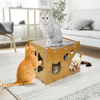 Cat Scratcher House, 2 in 1 Cat Cardboard House with 2 Scratching Pads, Sturdy Cat House Lounge for Indoor Cats to Rest and Hide, Maximum Load Capacity 66 Lbs