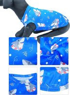 PET SHOW 4 Pack Paw Bone Printed Dog Clothes Shirts Soft Vest Lightweight Sleeveless Cats Doggies T-Shirts Puppies Tank Top Tee for Small Medium Dogs White Black Pink Blue (Large, Blue for Boys)