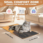 Sisal Cat Scratcher Mat, Cat Wall Scratcher for Indoor Cats, 23.6x15.7 Inch Cat Scratch Pad with Hook & Loop, Wall Mounted Cat Scratching Post to Protect Couch and Carpet（Gentle Cat）