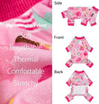 Fitwarm Cupcake Dog Pajamas, Birthday Outfit for Small Dogs Girl, Cozy Pet Onesie with Feet, Pink, XL