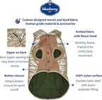 Blueberry Pet Cozy & Comfy Windproof Lightweight Quilted Fall Winter Glossy Dog Puffer Jacket in Gold, Back Length 24", Size 22, Warm Coat for Large Dogs