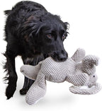 goDog Checkers Elephant Tough Plush Toy with Chew Guard Technology, Durable Checkered Fabric & Squeaker for Active Play, Gray, Large