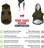 Tuff Pupper Fleece Dog Hoodie Sweater | Teddy Sherpa Outer & Soft Polar Fleece Lining | Adjustable Fit Winter Coat with Hood, Leash Hole, Ribbed Cuffs | For Small Medium Large XL XXL Dogs (Olive, XXL)