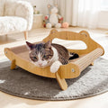 Sisal Cat Scratcher Bed with Hammock, Solid Wood Frame Cat Scratch Pad & Lounger for Indoor Cats, Durable Natural Sisal Cat Furniture Protector for Scratch, Rest and Sleep(Large)
