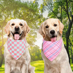 Dog Bandana Girl XLarge 2PCS, Pink Spring Scarf, Durable Triangle Reversible Bibs Handkerchief for Puppy Pet