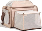 FUKUMARU Expandable Cat Carrier, 18x11x11 Soft Cat Travel Carrier, Ventilate Airline Approved Dog Carrier, Durable Small Dog Carrier with Anti-Scratch Mesh, Escape-Proof Pet Carrier for Cat, Pink