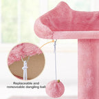 Topeakmart Cat Tree, 80-Inch Cat Tower for Indoor Cats, Multi-Level Cat Condo with Scratching Posts, Padded Perches and Ladder, Cat Stand House Furniture, Pink