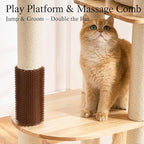 797Audio Modern Wood Cat Tree Tower, 60" Cat Tree with Sisal Scratching Posts, Capsule and Scratch Pad for Indoor Cats, Solid Rubber Wooden Cat Tree,Large Platform Multi-Level Tree for Large Adult Cat