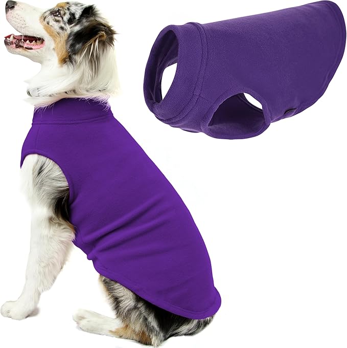 Gooby Stretch Fleece Vest Dog Sweater - Violet, 4X-Large - Warm Pullover Super Stretchy Fleece Dog Jacket for Small to Large Dogs
