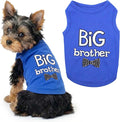 Parisian Pet Dog Shirt – 100% Cotton Shirts for Small Dogs – Blue Sleeveless Puppy Clothes – Lightweight and Breathable Dog Apparel – Boy Big Brother Dogs Clothes - Stretchy Pet T Shirts